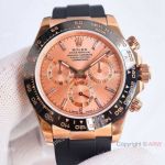 Clean Factory 1-1 Rolex Cosmo Daytona 7750 Watch Rose Gold with Diamond Baguettes